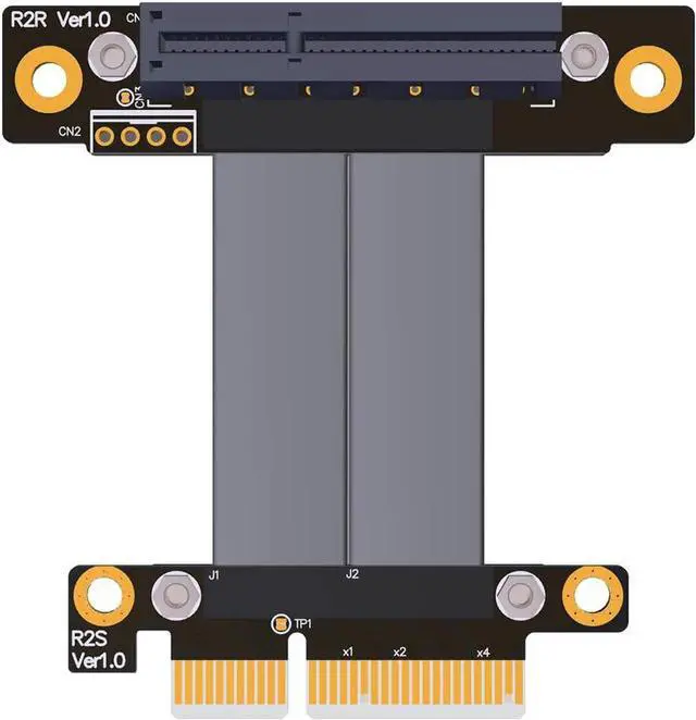 Alt view image 2 of 3 - ADT-LINK PCIe 3.0 x4 Extension Cable 32G/BPS PCI Express 4X Graphic SSD RAID Extender Conversion Riser Card Vertical 270 R22SR (10CM)