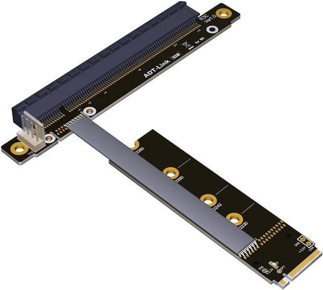 Main image of ADT-LINK M.2 NVMe to PCIe 16x Riser X11050ti 1060ti 1080ti RX580 Graphics Card Extender M2 x16 PCI-e for PC Mining Bitcoin BTC (25cm)