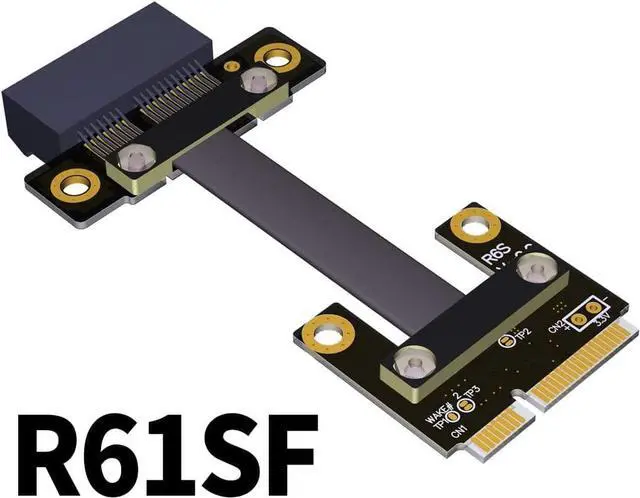 Alt view image 2 of 6 - ADT-LINK Riser PCIe 1x PCI-E x1 to Mini PCIe Half mPCIe Riser Adapter Card Elbow Design Gen3.0 Cable 8Gbps Mini PCI-E 1 PCI-Express (40cm,R61SF)