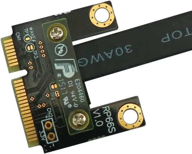 Alt view image 5 of 7 - ADT-LINK Riser PCIe 1x PCI-E x1 to Mini PCIe Half mPCIe Riser Adapter Card Elbow Design Gen3.0 Cable 8Gbps Mini PCI-E 1 PCI-Express (5cm,R61SL)