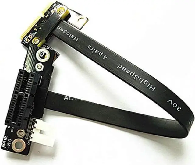 Alt view image 6 of 7 - ADT-LINK Riser PCIe 1x PCI-E x1 to Mini PCIe Half mPCIe Riser Adapter Card Elbow Design Gen3.0 Cable 8Gbps Mini PCI-E 1 PCI-Express (5cm,R61SL)