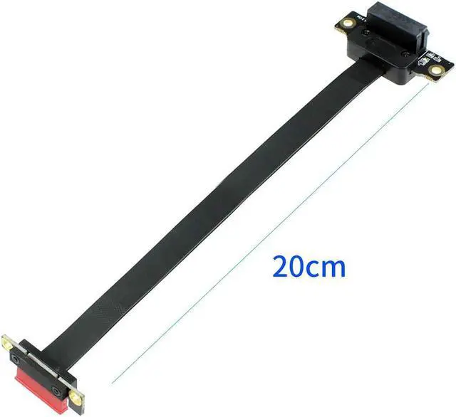 Alt view image 6 of 7 - PCI-E X1 PCI Express 1X Riser Extension Ribbon Cable Gold-Plated Connector Dual Vertical 90 Right Angle Foldable High Speed PCI Express 1X Expander for 1U 2U ATX Extender (20cm R11SL)