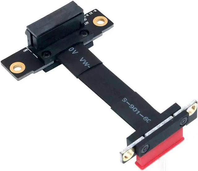 Main image of PCI-E X1 PCI Express 1X Riser Extension Ribbon Cable Gold-Plated Connector Dual Vertical 90 Right Angle Foldable High Speed PCI Express 1X Expander for 1U 2U ATX Extender (10cm R11SL)