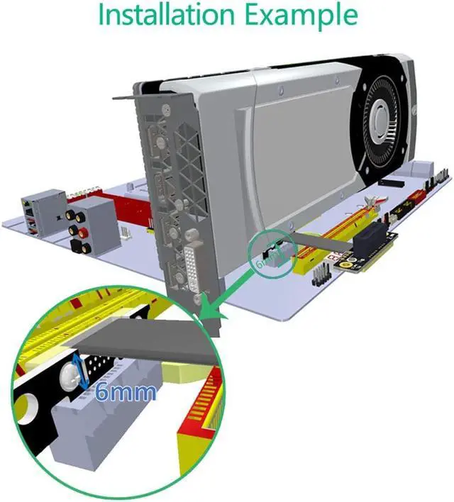 Alt view image 5 of 6 - PCI-E X1 PCI Express 1X Riser Extension Ribbon Cable Gold-Plated Connector Dual Vertical 90 Right Angle Foldable High Speed PCI Express 1X Expander for 1U 2U ATX Extender (10cm R11SL)