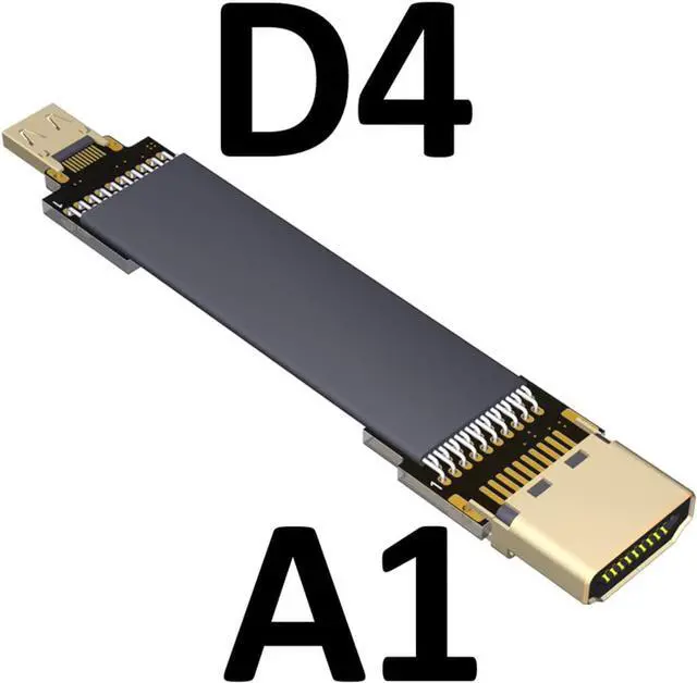 Alt view image 2 of 7 - ADT-LINK FPV Cable for HDMI Micro Mini Flat Camera Connector 5cm-50cm Flexible Wire Line 18Gbps 4K@50/60 2160p for HDMI2.0 for FPV Camera (5cm,A1-D4)