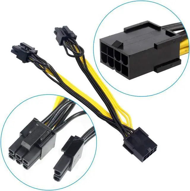 Alt view image 3 of 6 - BGNing GPU 8pin to Dual PCIe 8 Pin (6+2) Graphics Card PCI-E Cable 8p Female to 2 Port Male Splitter Cable Power Supply Cable GPU 18AWG Wire
