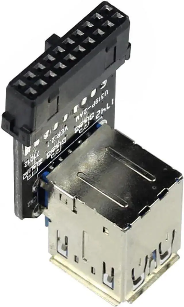 Alt view image 5 of 7 - 20Pin to Dual USB3.0 Adapter Connverter Desktop Motherboard 19 Pin/20P Header to 2 Ports USB 3.0 A Female Connector Card Reader (Vertical Version)