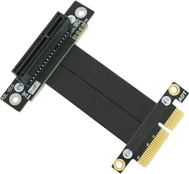 Alt view image 4 of 6 - ADT-LINK PCI-E 3.0 x4 Extension Cable Male to Male Gen3 Full Speed 32G/BPS PCI-E x4 Riser Card TX-RX Signal for GTX1080Ti Graphics SSD RAID Extender Conversion Cable R22SS (25cm)