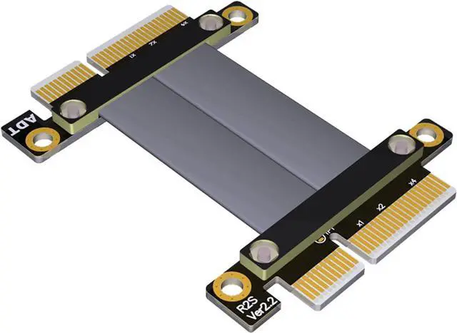 Main image of ADT-LINK PCI-E 3.0 x4 Extension Cable Male to Male Gen3 Full Speed 32G/BPS PCI-E x4 Riser Card TX-RX Signal for GTX1080Ti Graphics SSD RAID Extender Conversion Cable R22SS (25cm)
