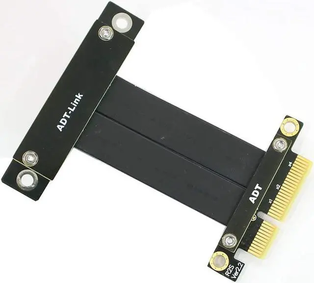 Alt view image 3 of 6 - ADT-LINK PCI-E 3.0 x4 Extension Cable Male to Male Gen3 Full Speed 32G/BPS PCI-E x4 Riser Card TX-RX Signal for GTX1080Ti Graphics SSD RAID Extender Conversion Cable R22SS (25cm)