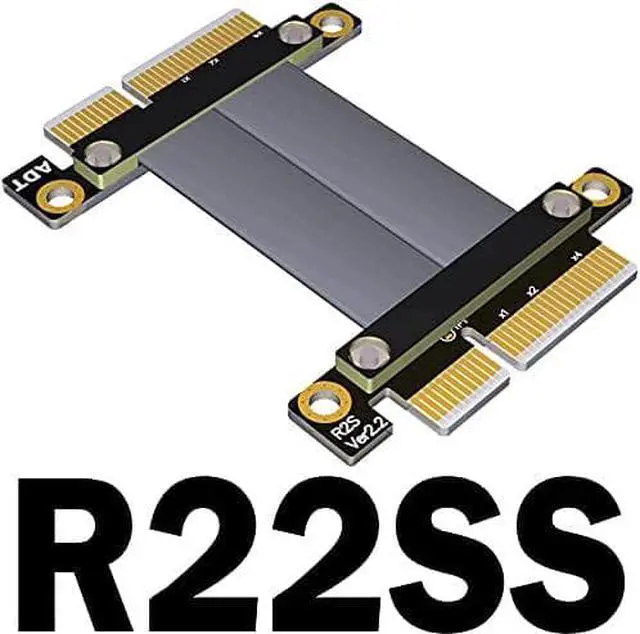 Alt view image 2 of 6 - ADT-LINK PCI-E 3.0 x4 Extension Cable Male to Male Gen3 Full Speed 32G/BPS PCI-E x4 Riser Card TX-RX Signal for GTX1080Ti Graphics SSD RAID Extender Conversion Cable R22SS (25cm)