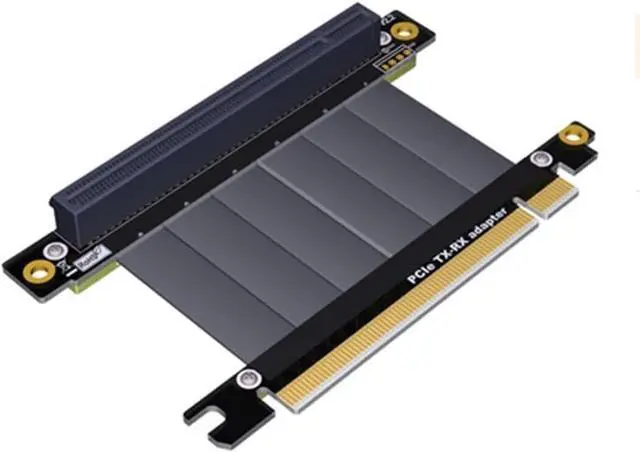 Main image of PCI Express 3.0 x16 to x16 Riser Cable Jumpers TX to Tx Direct Flat Extension Cable TX to RX Signal Swap PCIe 16x Gen3.0 Cables 128G/bps Support GTX1080ti GTX2080ti RX5700xt RTX3060 (25cm,R33NS)
