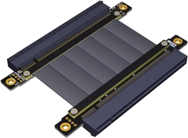Main image of PCI Express 3.0 x16 to x16 Riser Cable Jumpers TX to Tx Direct Flat Extension Cable TX to RX Signal Swap PCIe 16x Gen3.0 Cables 128G/bps Support GTX1080ti GTX2080ti RX5700xt RTX3060 (25cm,R33VF)