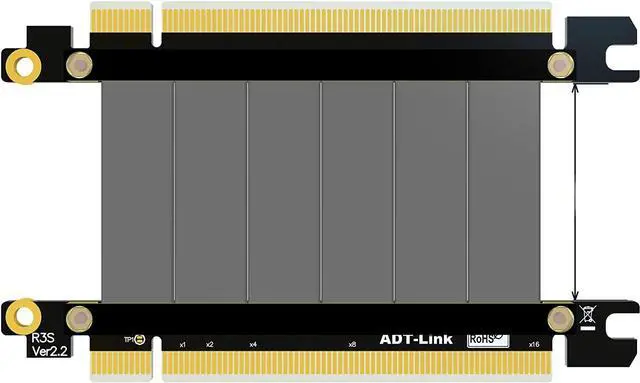 Alt view image 5 of 6 - PCI Express 3.0 x16 to x16 Riser Cable Jumpers TX to Tx Direct Flat Extension Cable TX to RX Signal Swap PCIe 16x Gen3.0 Cables 128G/bps Support GTX1080ti GTX2080ti RX5700xt RTX3060 (25cm,R33SS)