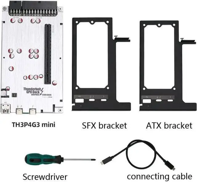 Alt view image 2 of 7 - TH3P4 Mini GPU Dock Graphics Card Extension Bracket Compatible with Thunderbolt 3/4 PD 60W 40Gbps DC/ATX Power Supply Installation