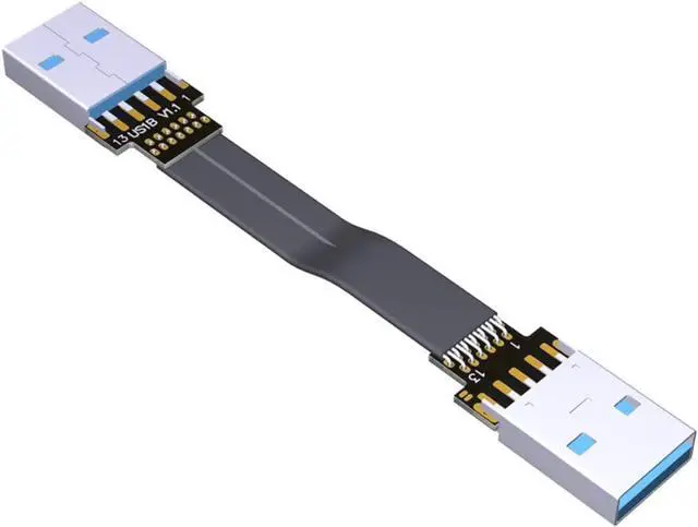 Main image of ADT-Link USB 3.0 Cable USB to USB Cable Type A Male to Male Extension Cable Super Speed HDD 90/270 Degree Angle Up/Down Angled (20cm,S1-S1)