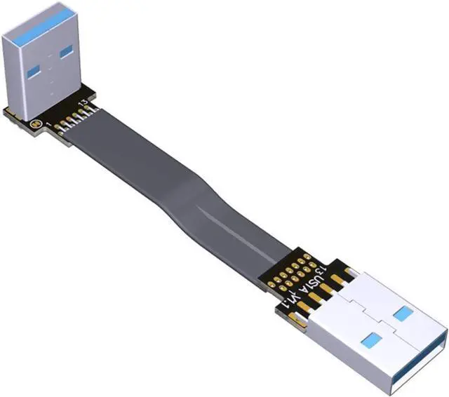 Main image of ADT-Link USB 3.0 Cable USB to USB Cable Type A Male to Male Extension Cable Super Speed HDD 90/270 Degree Angle Up/Down Angled (20cm,S1-S3R)