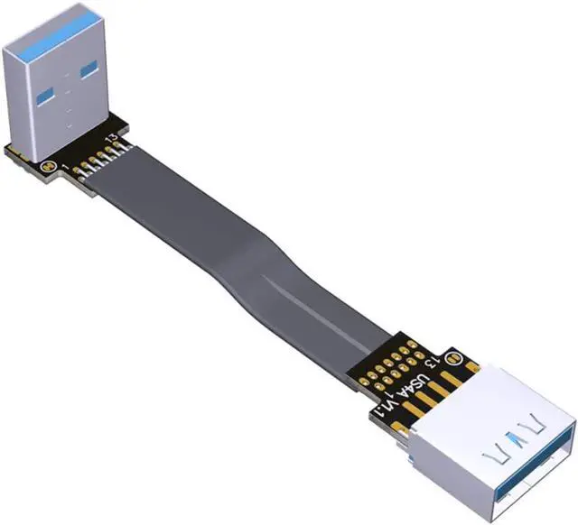 Main image of ADT-Link USB 3.0 Cable USB to USB Cable Type A Male to Male Extension Cable Super Speed HDD 90/270 Degree Angle Up/Down Angled (10cm,S4-S3R)