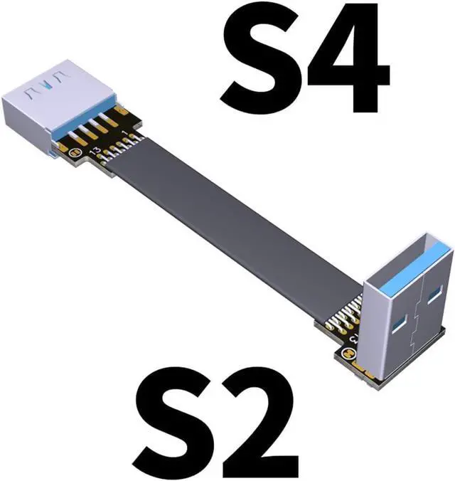 Alt view image 2 of 7 - ADT-Link USB 3.0 Cable USB to USB Cable Type A Male to Male Extension Cable Super Speed HDD 90/270 Degree Angle Up/Down Angled (10cm,S2-S4)