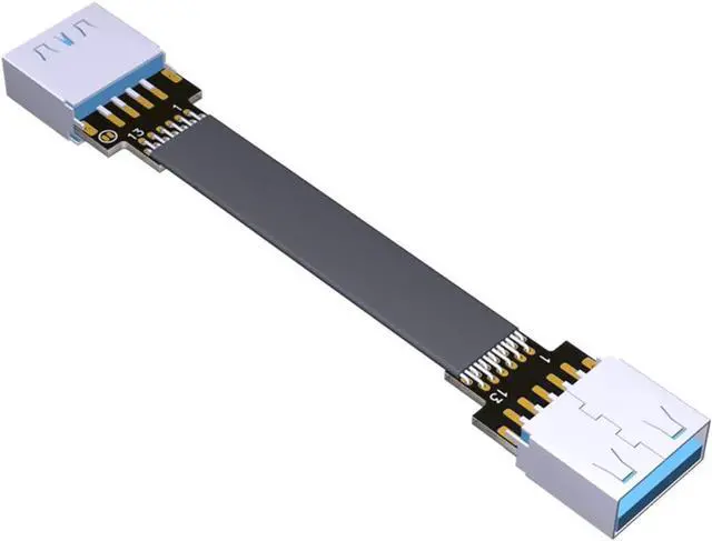 Main image of ADT-Link USB 3.0 Cable USB to USB Cable Type A Male to Male Extension Cable Super Speed HDD 90/270 Degree Angle Up/Down Angled (10cm,S4-S4)