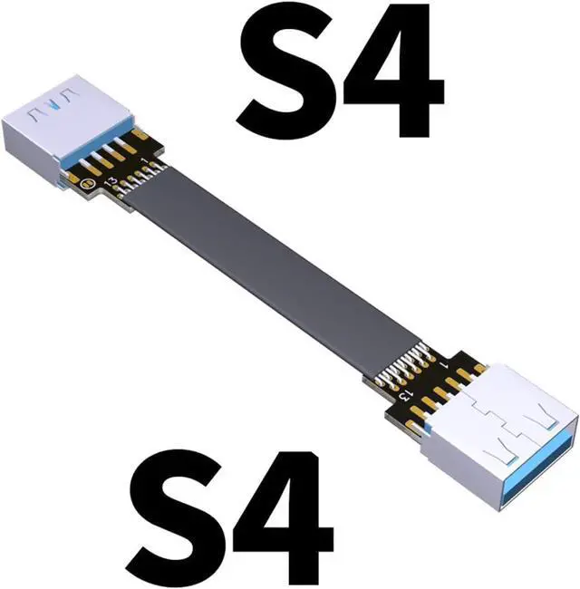 Alt view image 2 of 7 - ADT-Link USB 3.0 Cable USB to USB Cable Type A Male to Male Extension Cable Super Speed HDD 90/270 Degree Angle Up/Down Angled (10cm,S4-S4)