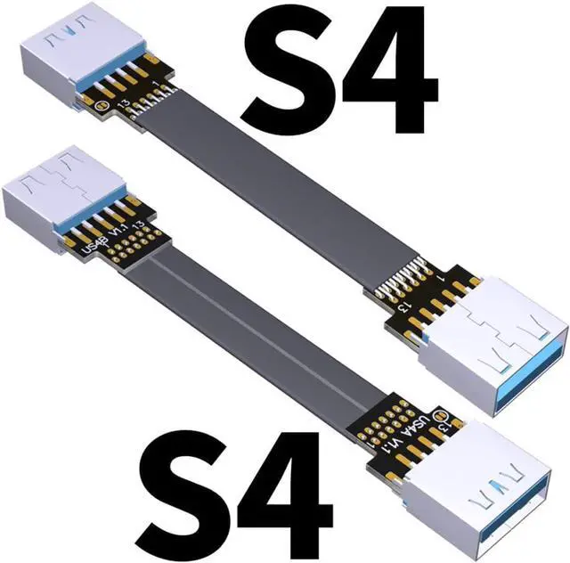 Alt view image 3 of 7 - ADT-Link USB 3.0 Cable USB to USB Cable Type A Male to Male Extension Cable Super Speed HDD 90/270 Degree Angle Up/Down Angled (10cm,S4-S4)
