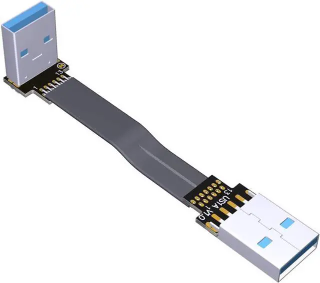 Main image of ADT-Link USB 3.0 Cable USB to USB Cable Type A Male to Male Extension Cable Super Speed HDD 90/270 Degree Angle Up/Down Angled (30cm,S1-S2)