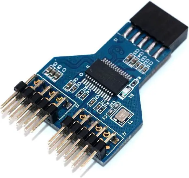 Main image of 9 Pin USB Header Female 1 to 2 Male Board 9-Pin USB HUB USB 2.0 9 pin Connector Adapter for NZXT Liquid Cooling for RGB Splitter
