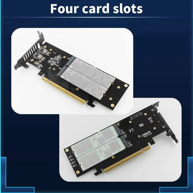 Alt view image 3 of 7 - JEYI iHyper-Pro M.2 X16 to 4X PCIE 4.0 GEN4 Expansion Card Supports NVMe M.2 m Key 2280 up to 32Gbps for VROC NVMe Raid (iHyper)