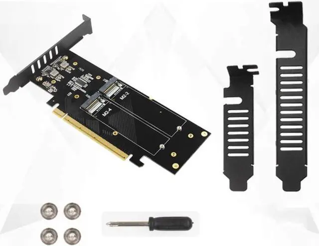 Alt view image 7 of 7 - JEYI iHyper-Pro M.2 X16 to 4X PCIE 4.0 GEN4 Expansion Card Supports NVMe M.2 m Key 2280 up to 32Gbps for VROC NVMe Raid (iHyper)