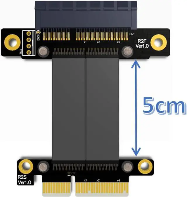 Alt view image 2 of 2 - ADT-Link PCIe 3.0 x4 Male to Female Extension Cable R22SF PCI Express Gen3 Motherboard Graphics SSD RAID Extender Conversion Riser Card(20CM)