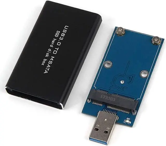 Alt view image 3 of 5 - 5Gbps USB 3.0 to mSATA SSD Enclosure with ASM1153E Chip Support UASP Trim for mSATA Internal Solid State Drive Hard Drive