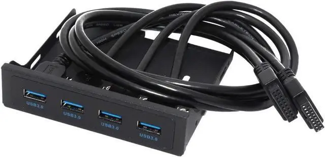 Alt view image 2 of 4 - Front Panel 4 Ports USB 3.0 HUB Splitter Combo Adapter Bracket 5Gbps USB3.0 19PIN/20PIN Internal for Any Desktop Case3.5 Inch Floppy Bay