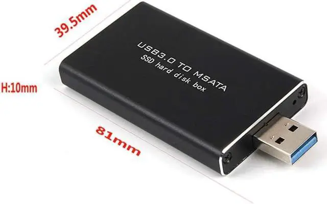 Alt view image 5 of 5 - 5Gbps USB 3.0 to mSATA SSD Enclosure with ASM1153E Chip Support UASP Trim for mSATA Internal Solid State Drive Hard Drive