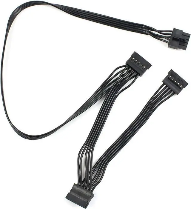 Alt view image 6 of 7 - Great Wall Dragon Power Module Line 5P to Large 3 SATA 4P 5Pin to Hard Disk Line 4Pin Power Line 1 to 3 Splitter PC Server Multiplier Hard Drive Power Supply Extension Cable 80cm