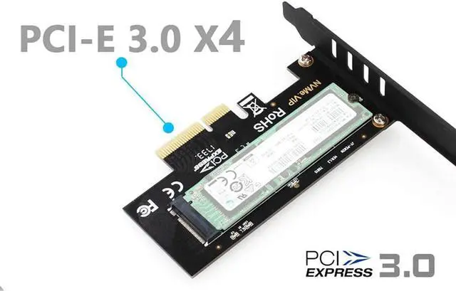 Alt view image 2 of 7 - JEYI SK4 Pro M.2 NVMe SSD NGFF to PCIE X4 Adapter M Key Interface Card Suppor PCI Express 3.0 x4 2230-2280 Size m.2 Full Speed