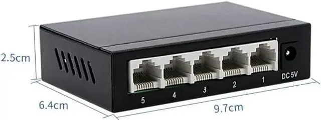 Alt view image 5 of 5 - 5-Port Network Switch 100/1000M Computer Monitoring Smart Ethernet LAN Splitter (100M Plastic Version)