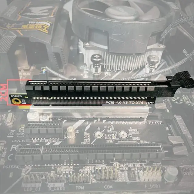 Alt view image 2 of 5 - PCIE 4.0 X4 X8 to X16 Riser Card Converter PCB Adapter GEN4 Board for Graphics Card Network Card Capture Card and Other Standard PCIE Card (X8 to X16)