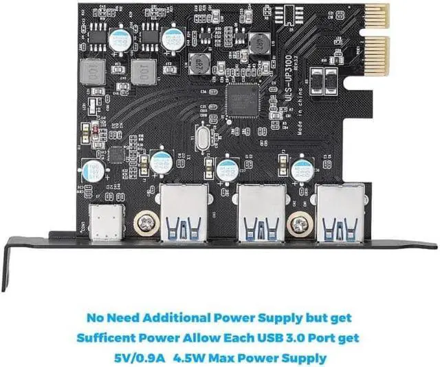 Alt view image 3 of 5 - USB 3.0+ USB C Port PCI-E Expansion Card PCI Express 1X PCIe USB 3.0 HUB Adapter Card 4-Port USB3.0 5Gbps Controller for 2U Case (Standard Type B)