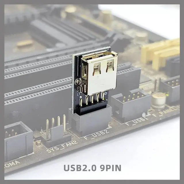 Alt view image 2 of 3 - Motherboard Connector USB2.0 Extender Card 9Pin to TY-PE C A-Key Front Converter USB3.2 Type-E Interface Header Adapter (Type B Upward)