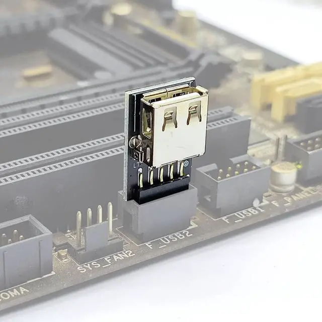 Main image of Motherboard Connector USB2.0 Extender Card 9Pin to TY-PE C A-Key Front Converter USB3.2 Type-E Interface Header Adapter (Type B Upward)