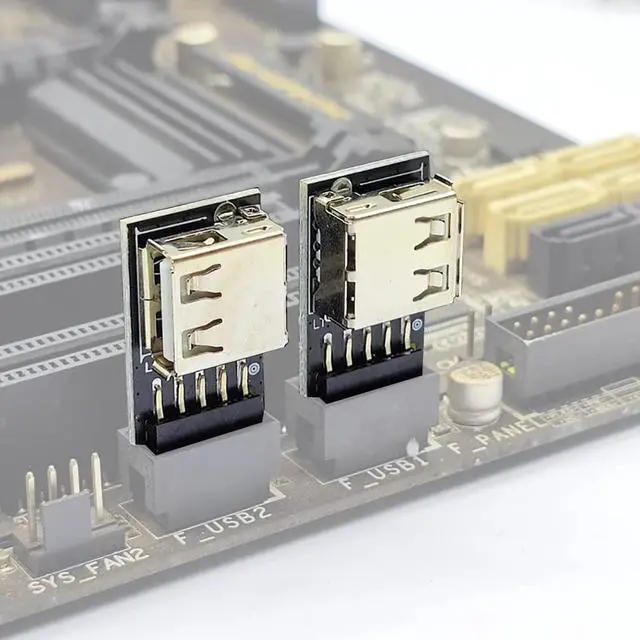 Main image of Motherboard Connector USB2.0 Extender Card 9Pin to TY-PE C A-Key Front Converter USB3.2 Type-E Interface Header Adapter (Type B Left)