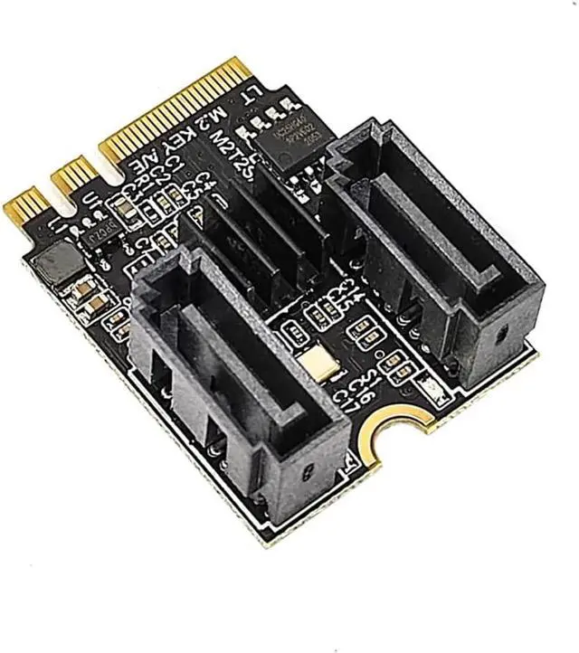 Alt view image 3 of 6 - M.2 (A+E Key) Card NGFF to 2 Ports SATA3.0 / 6G Extention Card Hard Disk Drive-Free JMB582 (Short Version)