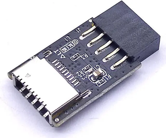 Alt view image 3 of 6 - USB2.0 9Pin to USB-C A-Key Front Connector USB3.2 Type-E Interface for Motherboard USB 2.0 Extender Converter