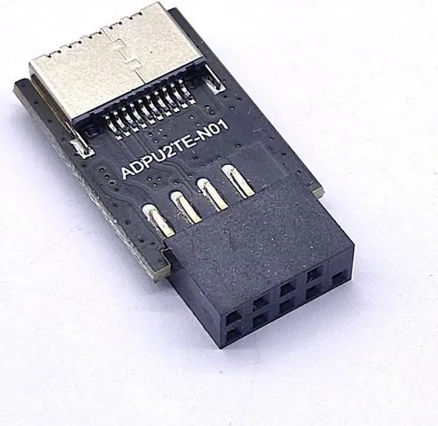 Alt view image 4 of 6 - USB2.0 9Pin to USB-C A-Key Front Connector USB3.2 Type-E Interface for Motherboard USB 2.0 Extender Converter