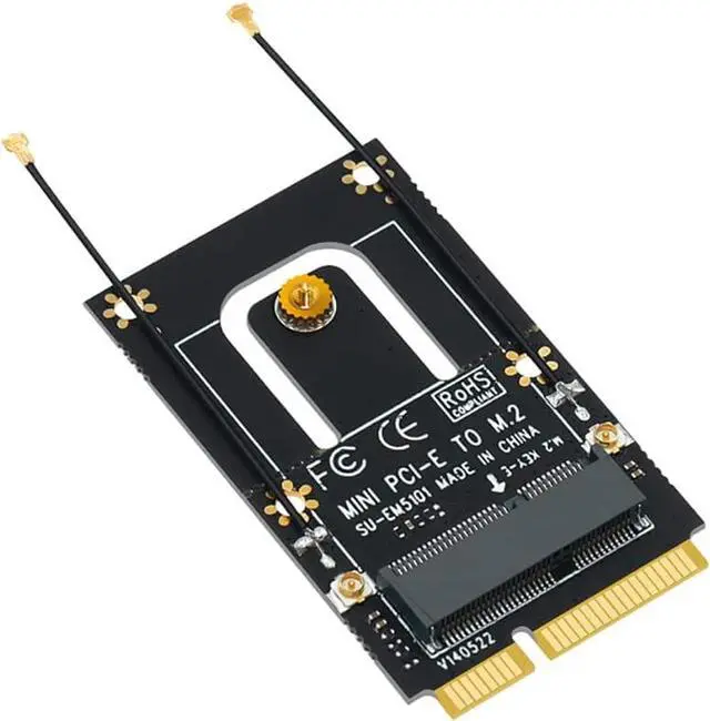 Main image of NGFF M.2 to Mini PCI-E Adapter Card Mini Pci-e to M.2 Wireless Module Conversion Card EM5101 / EM5101B (EM5101 with Antenna)