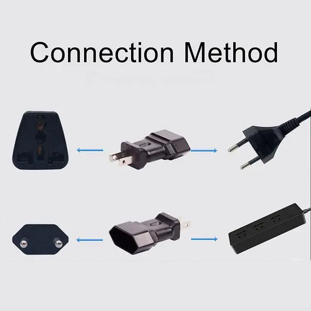 Alt view image 5 of 5 - US Outlet Converter 250V US Travel Plug Adapter Universal (EU to US plug adapter-2 holes)