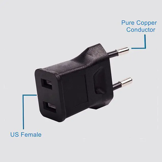 Alt view image 2 of 4 - US Outlet Converter 250V US Travel Plug Adapter Universal (US to Europe plug adapter)