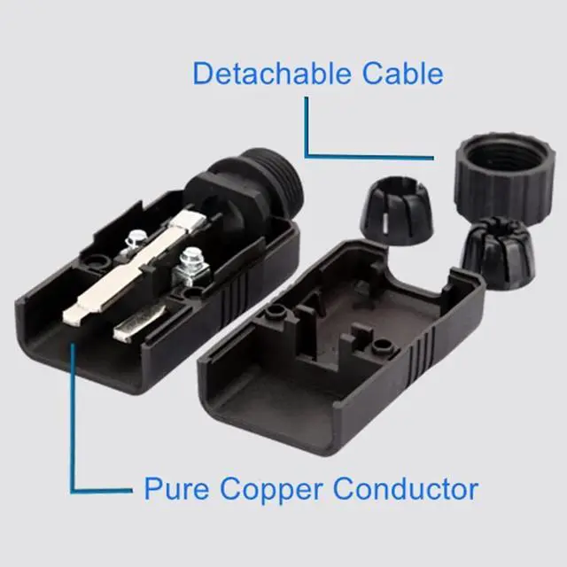 Alt view image 4 of 5 - PDU/UPS Socket Standard IEC320 C19 C20 16A 250V Removable Plug Power Adapter Power Female Male Cable Cord Connector (C20 Male)