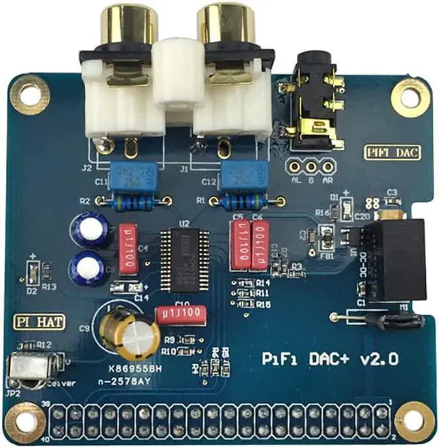 Alt view image 4 of 5 - Raspberry Pi Lossless Analog Audio Board 32bit HiFi DAC Audio Card Expansion Board for Raspberry Pi 4B/3B+ (Single Board)